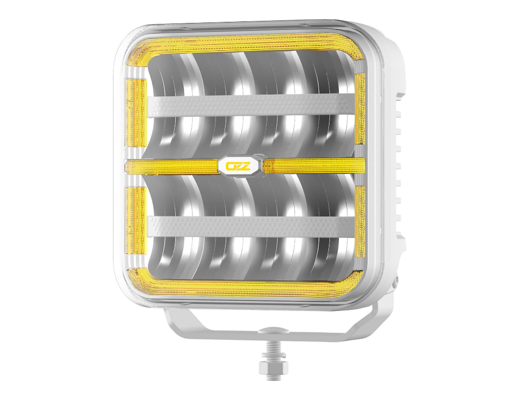 OZZ Square extraljus pos+varn.ljus 7" - Vit