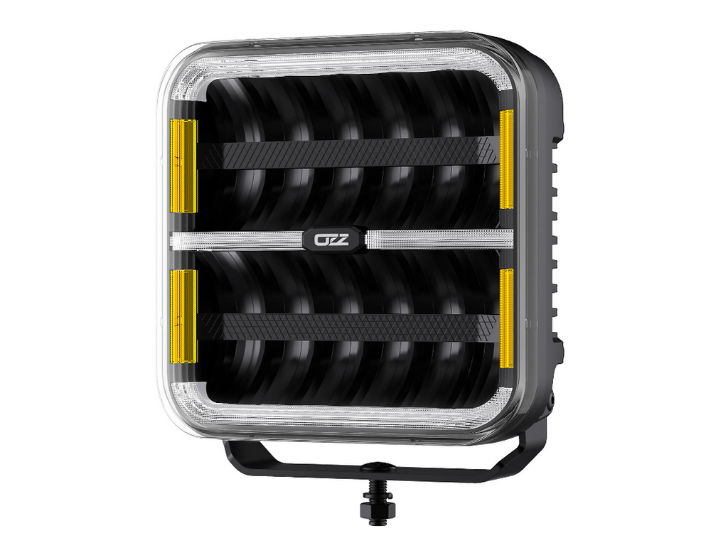 OZZ Square Extraljus pos+varn.ljus 9" - Svart