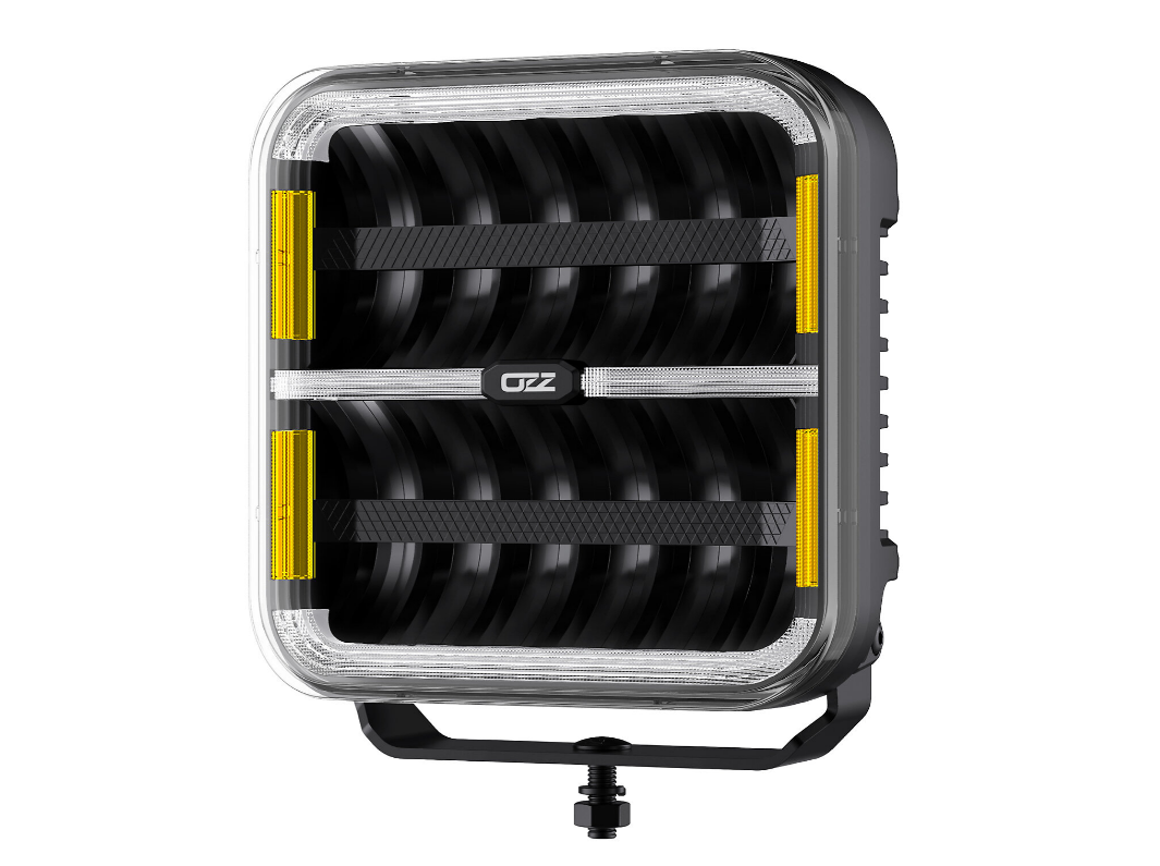 OZZ Square Extraljus pos+varn.ljus 9" - Svart