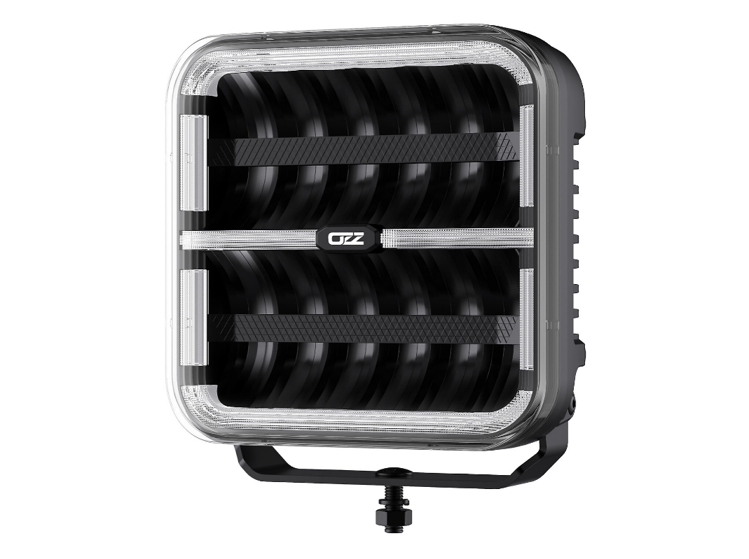 OZZ Square Extraljus pos+varn.ljus 9" - Svart
