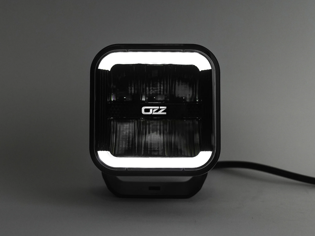 OZZ Square extraljus 5" - Svart