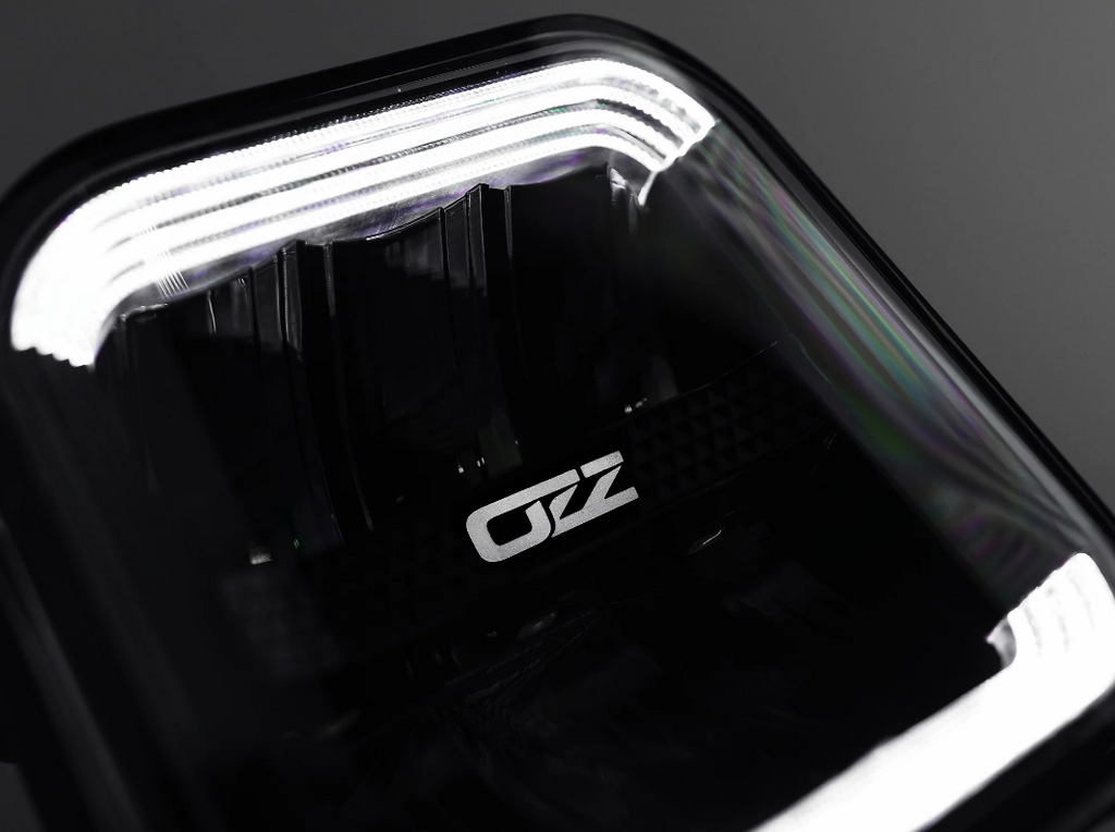 OZZ Square extraljus 5" - Svart