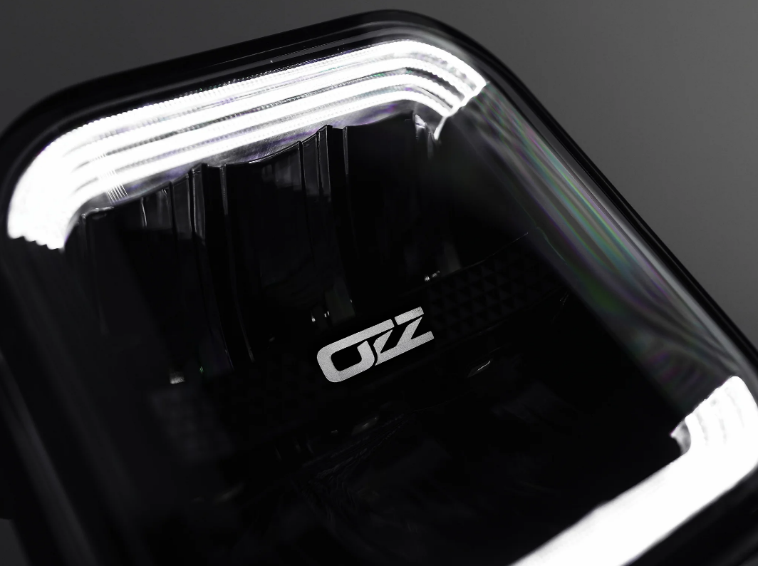OZZ Square extraljus 5" - Svart