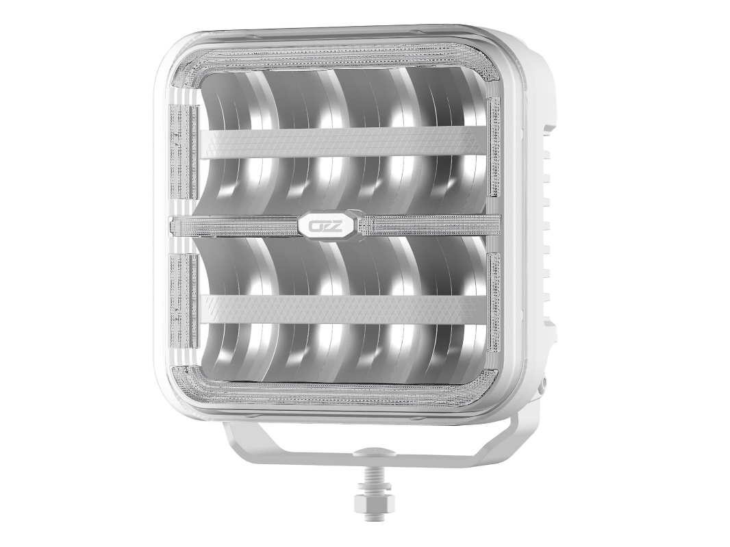 OZZ Square extraljus pos+varn.ljus 7" - Vit