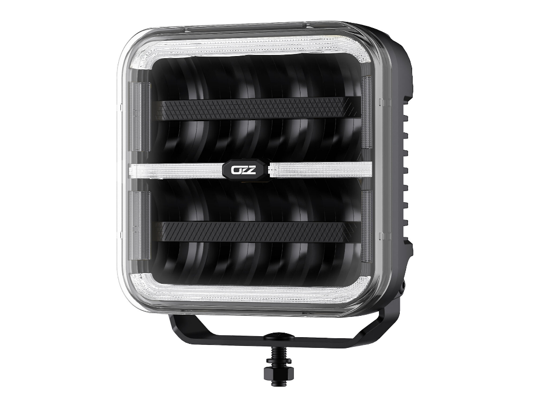 OZZ Square extraljus pos+varn.ljus 7" - Svart