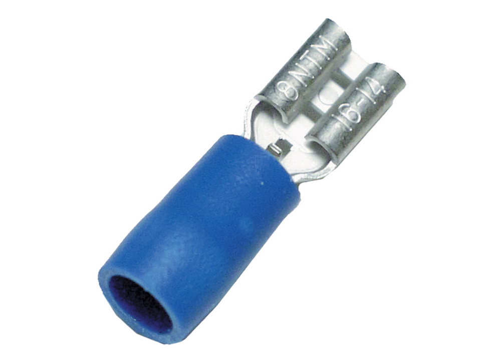 Isolerade kabelskor 1.0-2.6mm² - Blåa (100st)