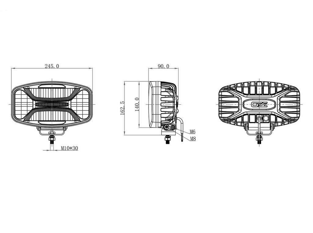 OZZ XO1 P LED Extraljus ovalt - Vit