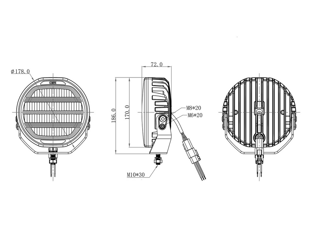 PT-OZZ XR2 P7” LED Extraljus - Vit