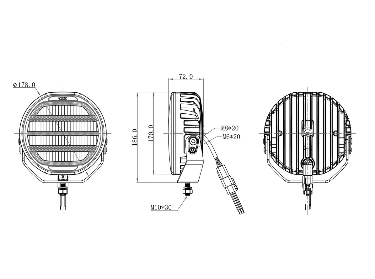 PT-OZZ XR2 P7” LED Extraljus - Vit