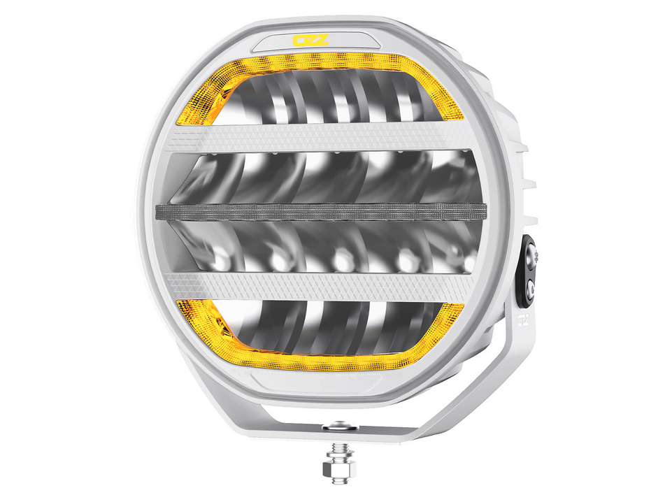 OZZ XR3 P9" Extraljus med varningsljus - Vit
