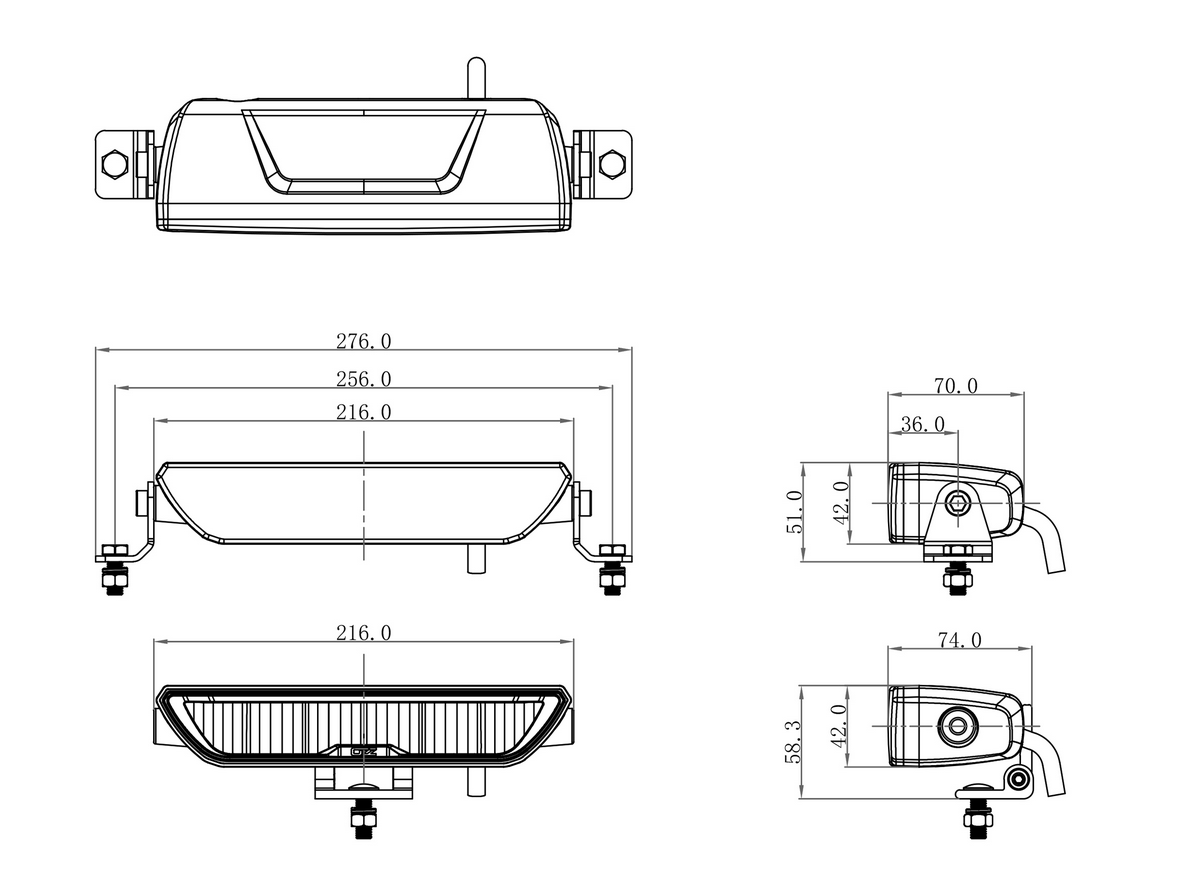 OZZ XB1 P8" LED Extraljusramp - Vit